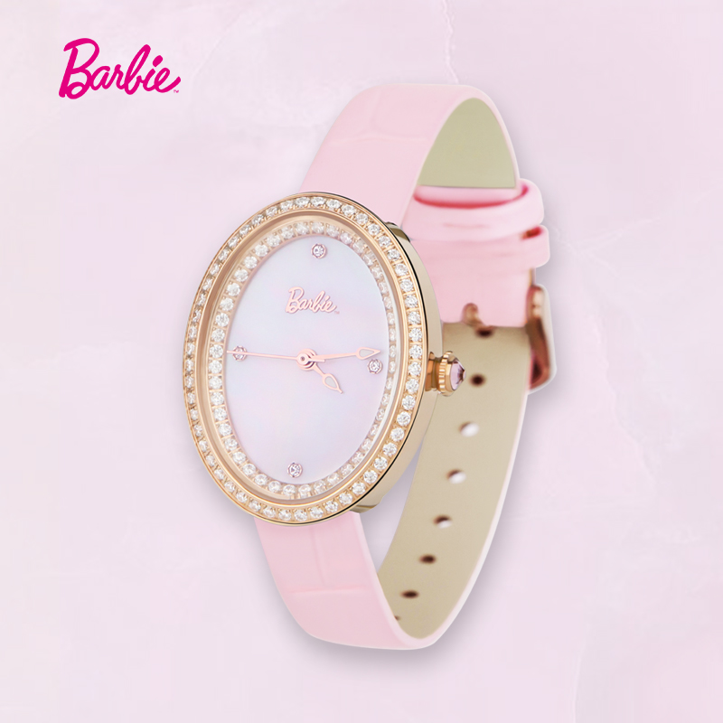IME【Barbie芭比联名官方正品】手表女款椭圆表皮带都市丽人手表