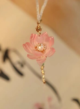 琉璃汉服腰间配饰莲花长压襟