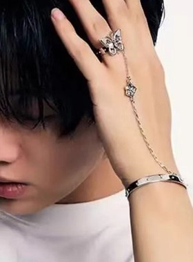 王橹杰同款蝴蝶925银链条手镯