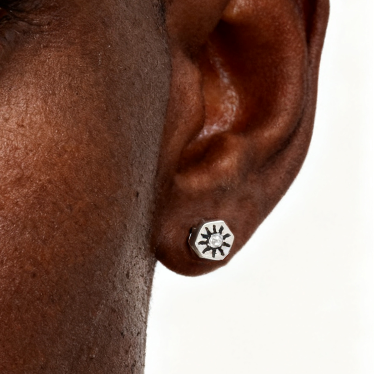 太阳神耳钉男纯银痞帅风耳环个性潮流简约百搭情侣高级感小众耳饰,淘宝优惠券,粉丝福利购,淘宝优惠卷