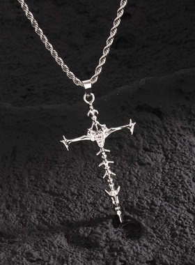 骸骨十字架项链女高级轻奢锁骨链