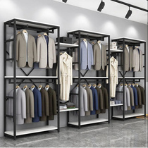 Clothing Shop Clothes hat rack Rack Hanger Floor Style Double display shelf Composition Mens and womens clothing hats shelving