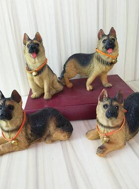 仿真树脂小狗狗模型摆件 可爱金毛拉布拉多巴吉度罗威纳宠物幼犬