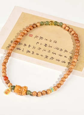 晶禧汇小叶紫檀招财猫桃木手串