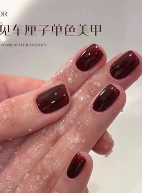 车厘子红色指甲油免烤可撕拉可剥无异味快干显白水性健康学生美甲