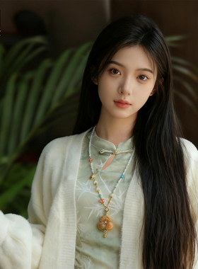 手工非遗双面宋锦汉服旗袍项链