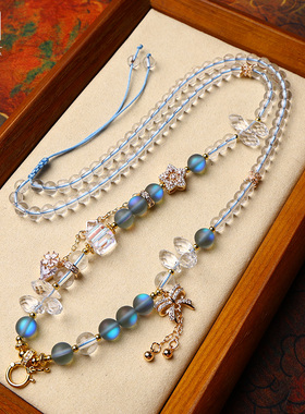 白水晶狐狸水晶吊坠配链