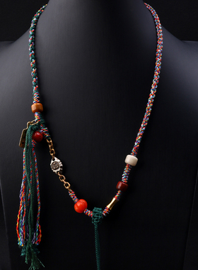 泰伽手工编织藏式吊坠挂绳男女