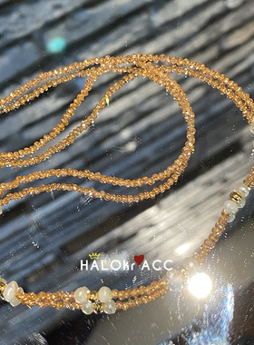 HALOkrACC韩国彩色冰晶香槟颈链