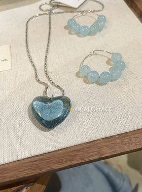 HALOkrACC韩代冰河蓝项链