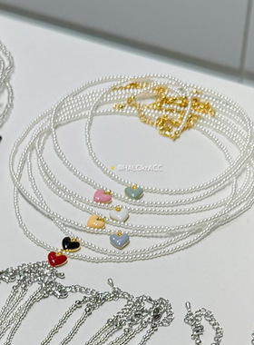 HALOkrACC韩国小奶油心项链