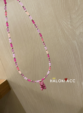 HALOkrACC韩国纯银小熊项链
