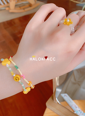 HALOkrACC韩国马卡龙心笑脸