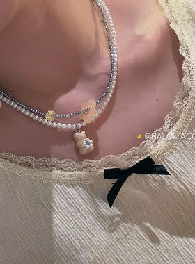 HALOkrACC韩代贵妇小熊项链