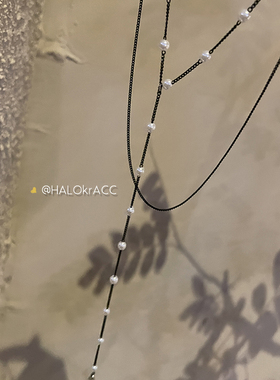 HALOkrACC韩代暗黑蕾丝Y字项链