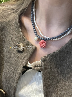 HALOkrACC韩代浓郁玫瑰项链