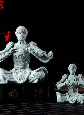 黑神话猴子美猴王国风青砂石茶宠齐天大圣静思桌面鱼缸办公室摆件