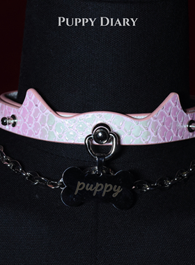真皮猫耳项圈铃铛情侣蛇皮choker