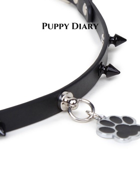 猫爪choker真皮项圈牵引链女