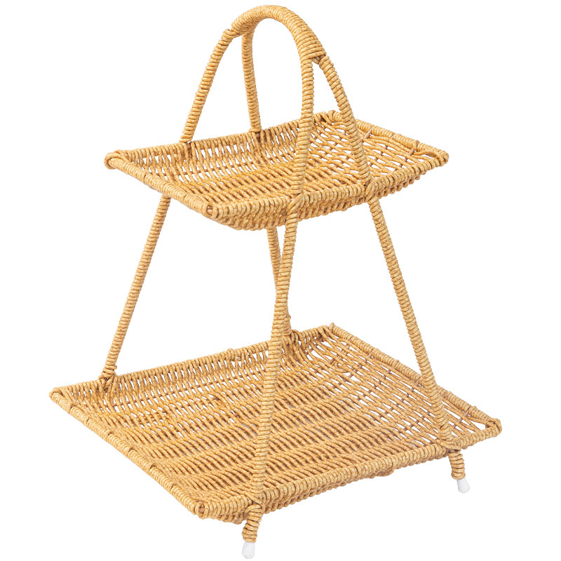 双层水果篮家用客厅零食塑料收纳架创意茶几果盘围炉煮茶点心盘,淘宝优惠券,粉丝福利购,淘宝优惠卷