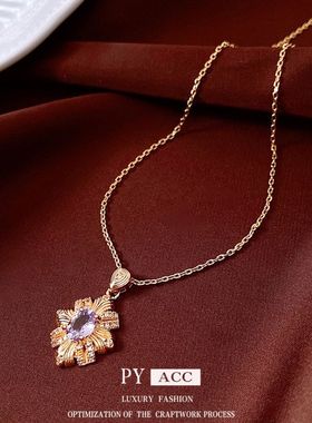 项链项饰吊坠14真金轻奢精致百搭