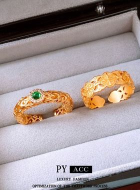 电镀戒印花24kvintage圆形设计