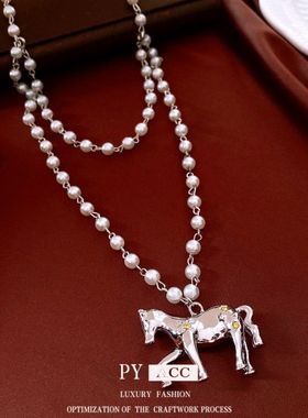 串珠项链吊坠休闲高级感气质女