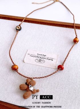 调节项链木珠复古风项饰可精致