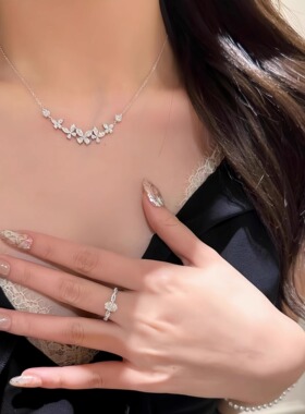 春日蝴蝶|S925银镀金女百搭时尚轻奢精致高级感通勤耳环耳夹项链