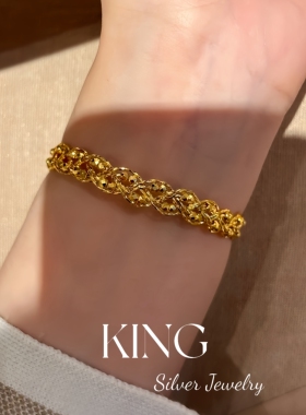 king银饰珠宝S925银金圈贵女手链