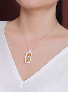 足银999金刚杵貔貅项链女小众设计轻奢高级感招财锁骨链韦雪同款