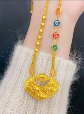 小红书同款锦鲤锁编绳项链毛衣链原创DIY 设计时尚潮流爆款吊坠