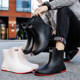 Botas de lluvia de terciopelo antideslizantes para exteriores, cocina, sitio de construcción, para hombres y mujeres
