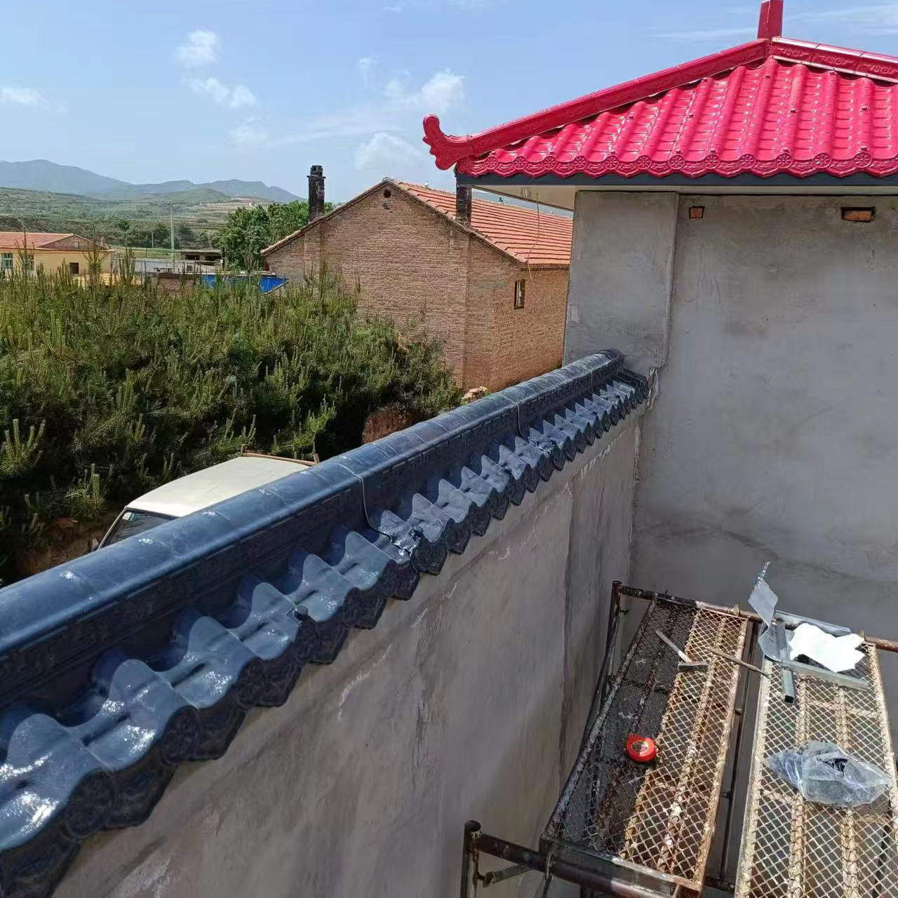 咖啡色ASA树脂双面围墙瓦一体瓦围墙瓦墙帽马头墙压顶墙头装饰瓦,淘宝优惠券,粉丝福利购,淘宝优惠卷