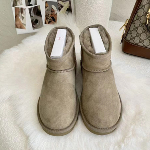 河南桑坡羊毛皮毛一体雪地靴女2023新雪地靴冬季保暖中筒加厚防滑 - 图2