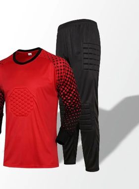 男足球守门员拼色运动套装