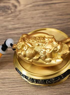 纯黄铜沙金色伸手来财手把件摆件