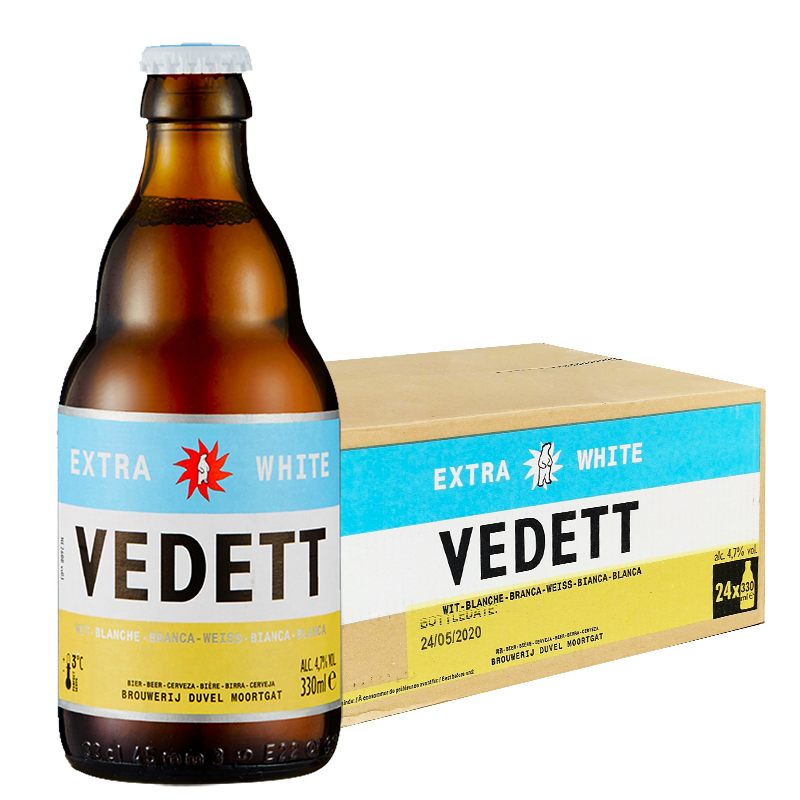 比利时原装进口白熊啤酒小麦白接骨木玫瑰整箱Vedett330ml*24瓶 - 图2