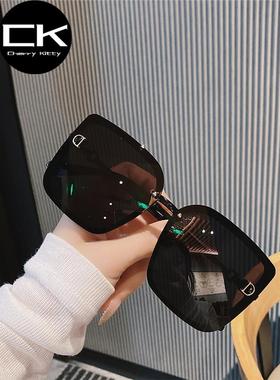 Cherry Kitty韩国轻奢大框素颜墨镜女夏天遮阳防晒黑色太阳眼镜男