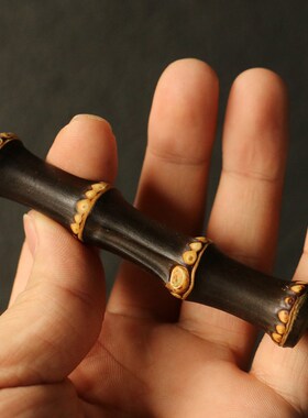 速发十几纯紫搁鞭老料年手工打磨抛光茶道笔竹搁置茶具置放竹器