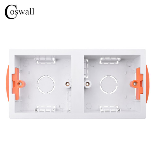86/146/172石膏板专用暗盒 空心墙柜体插座底盒双盒英式147接线盒 - 图0