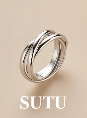 素图女925银小众设计简约戒指