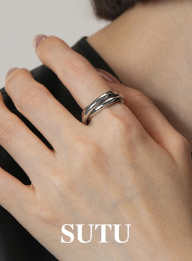 素图女925银小众设计简约戒指