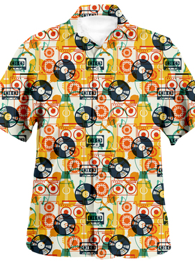 男士印花休闲长袖衬衫