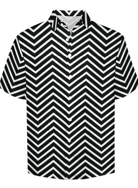 男士波浪纹印花短袖衬衣