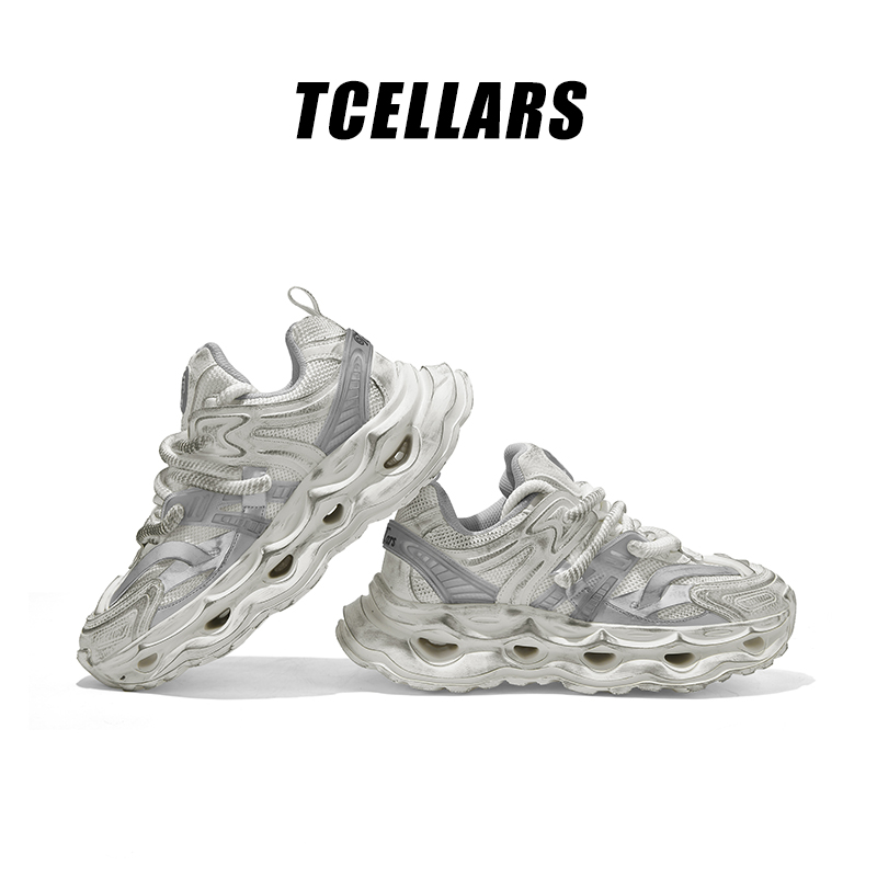 TCELLARS男女同款老爹鞋春秋复古做旧脏脏鞋厚底增高休闲运动鞋子