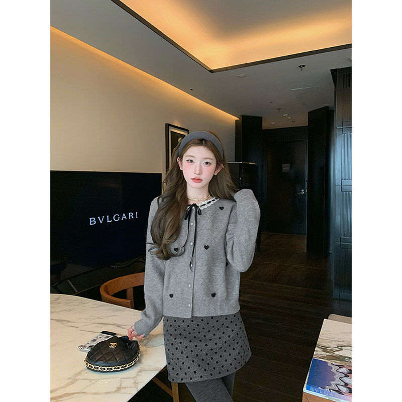 陈大钰高级感超好看灰色针织开衫女秋冬内搭可外穿独特绝美小毛衣,淘宝优惠券,粉丝福利购,淘宝优惠卷