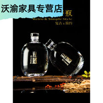 Quality Wine Jug Carry-on Bottle Glass Seal Storage White Bottle Home Portable Altar (1 Cati) Round Belly Transparent *