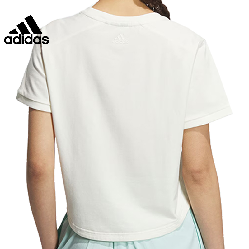 adidas阿迪达斯夏季女子运动训练休闲圆领短袖T恤JN6663 - 图1