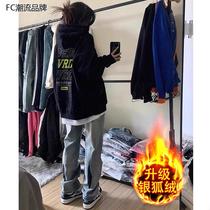 400g HEAVY POUND AMERICAN HIGH STREET TIDE SIGN EVEN CAP SWEATSHIRT LADY AUTUMN WINTER LOOSE OVERSIZE WITH LAZY WIND 100 LAP TOP